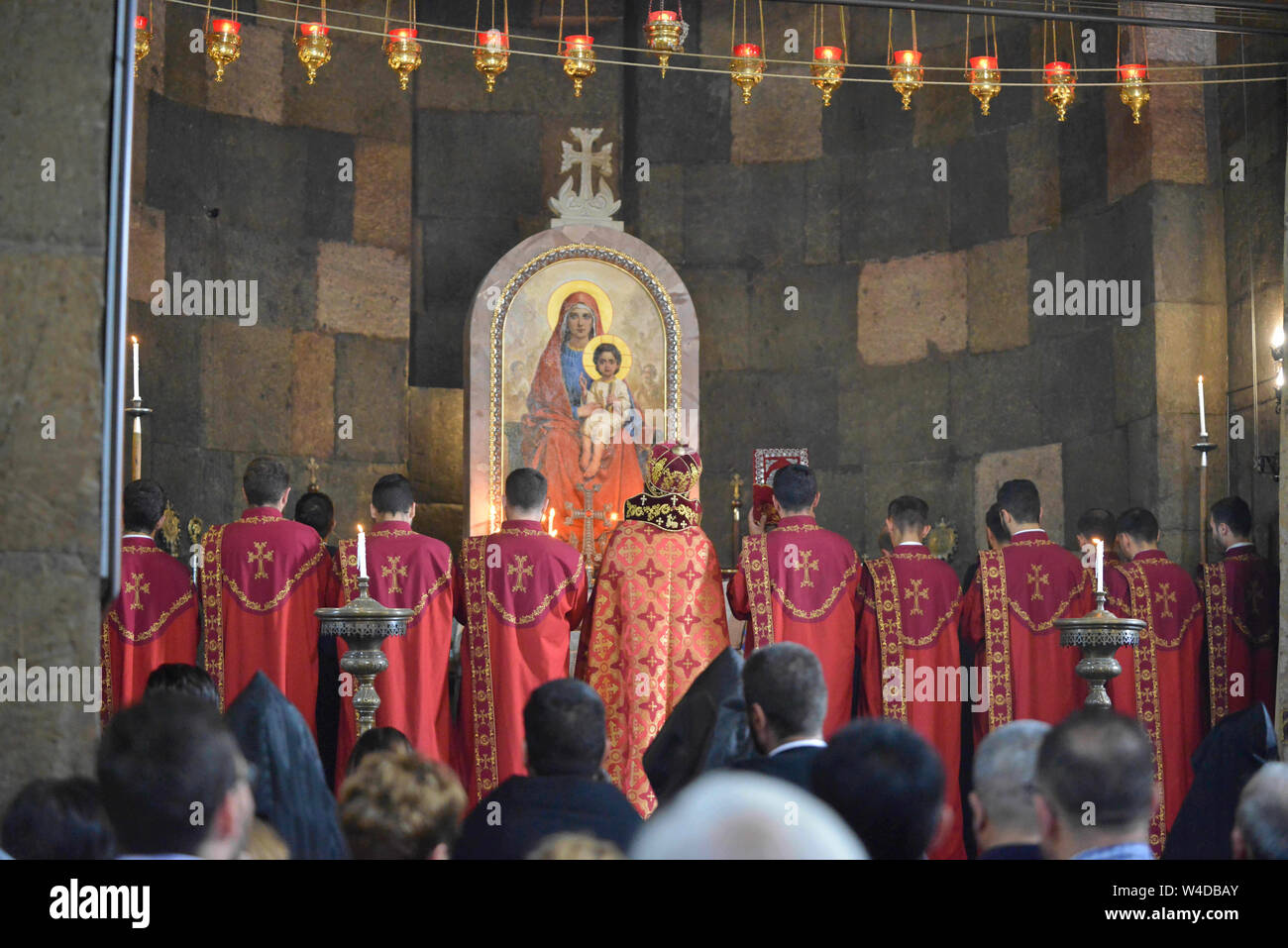 July 21, 2019 - Yerevan, Republic of Armenia - Vagharshapat is a town in  Armenia and the site of Etchmiadzin the Holy See of the Armenian Apostolic  Church including the Etchmaidzin Cathedral,301