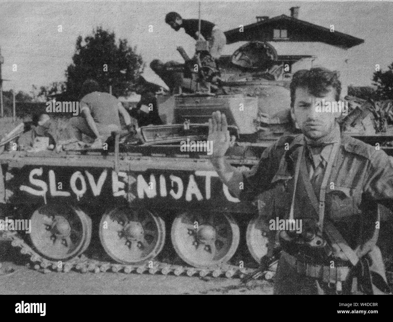 War in Slovenia, Former Jugoslavia, Easten Europe Stock Photo