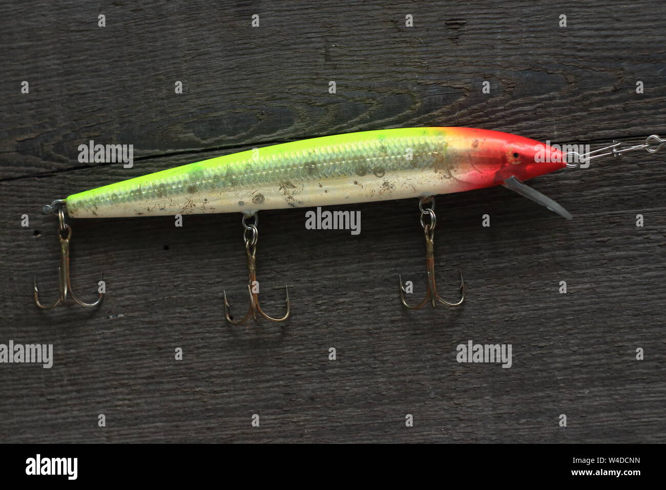 Picture Idea: Crank Bait Bitten With The Teeth Traces Predatory Fish Close