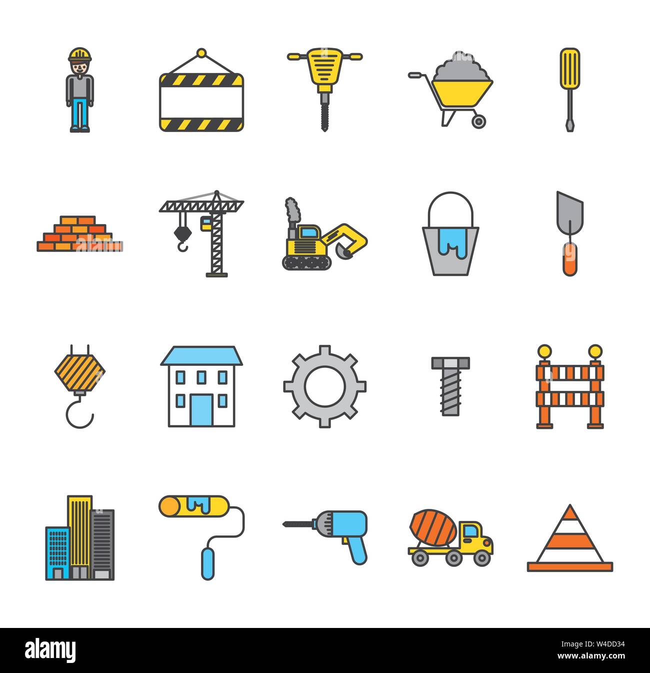 bundle of construction set icons Stock Vector Image & Art - Alamy