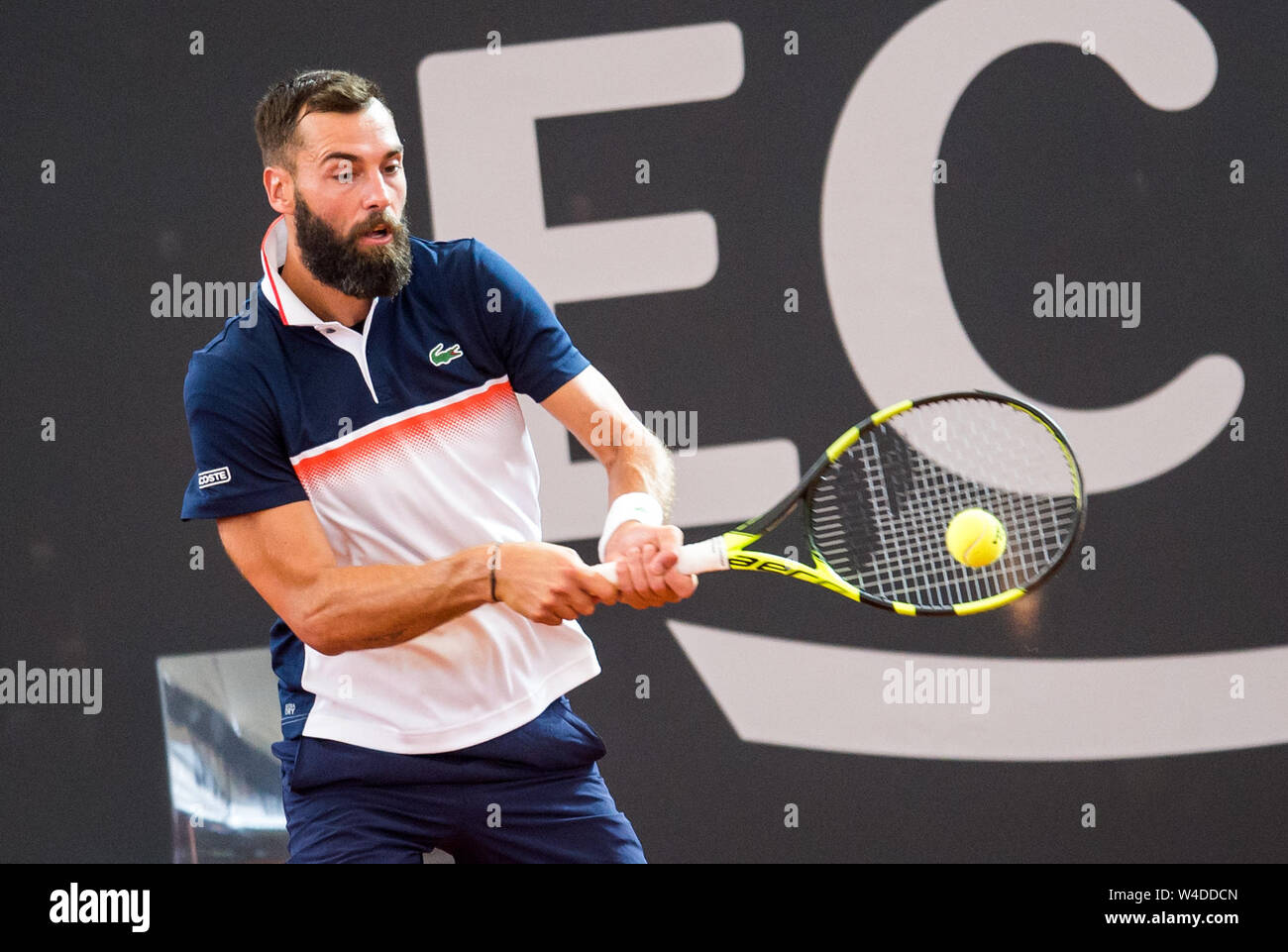 Hamburg, Germany. 22nd July, 2019. Tennis, ATP-Tour, Hamburg European Open,  singles, men, 1st round in the stadium at Rothenbaum: Paire (France) -  Chardy (France). Benoit Paire in action. Credit: Daniel Bockwoldt/dpa/Alamy  Live
