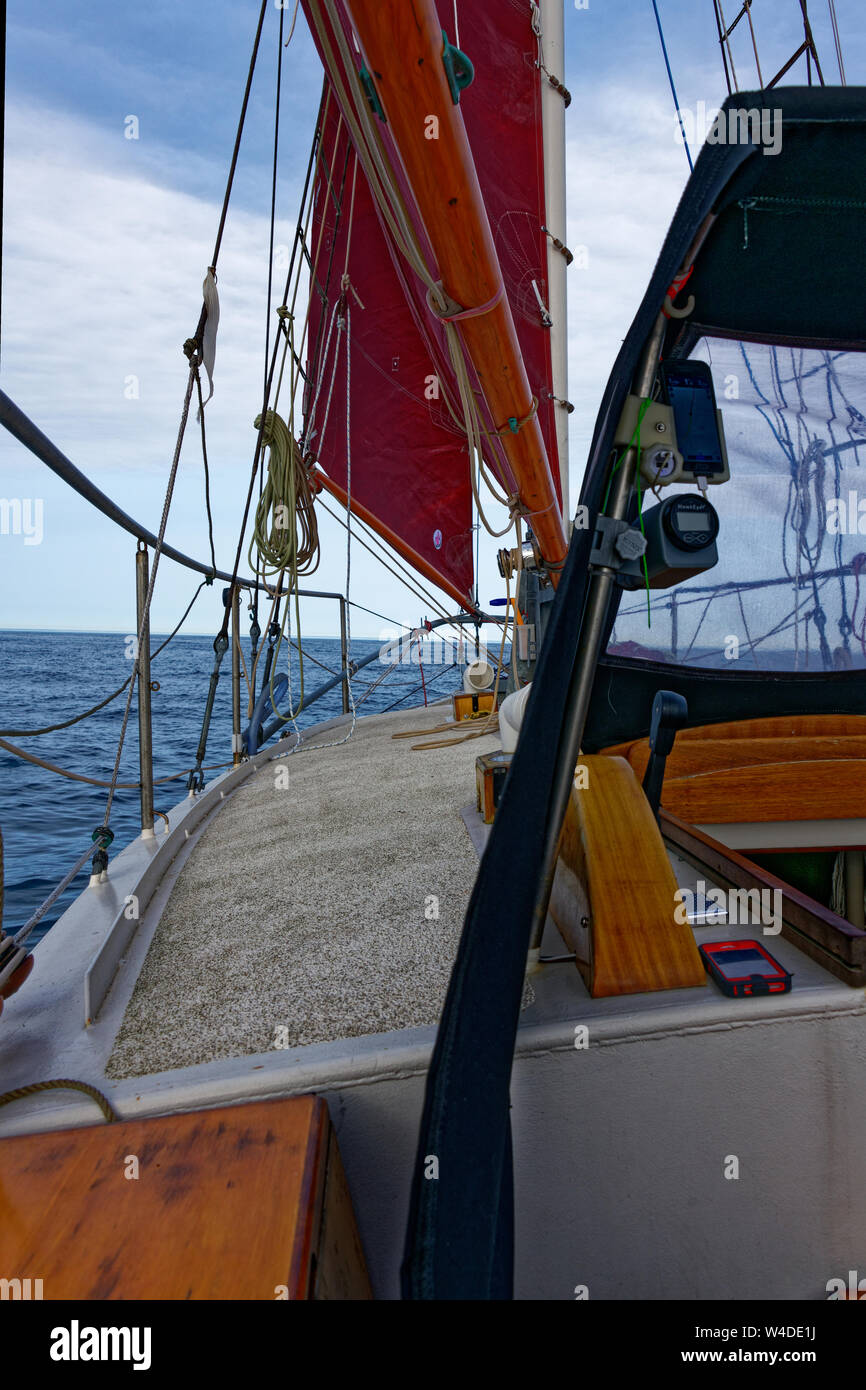 Sailing yacht rigging equipment Stock Photo Alamy