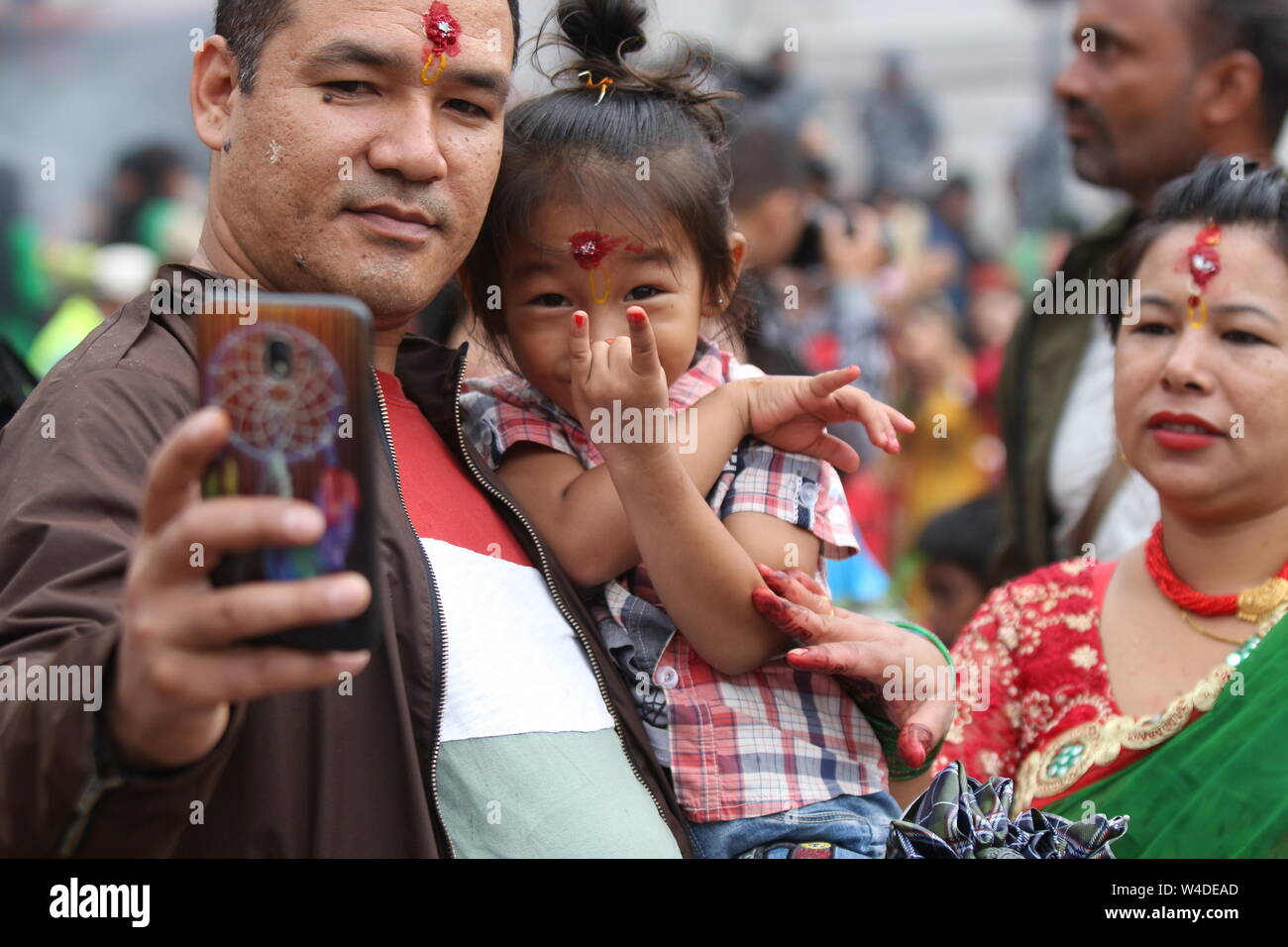 Kathmandu, Nepal, 22 July, 2019. A large number of devotees flocked to Shiva Temples on Shrawan. Devotees fast for entire month-especially on monday. Stock Photo