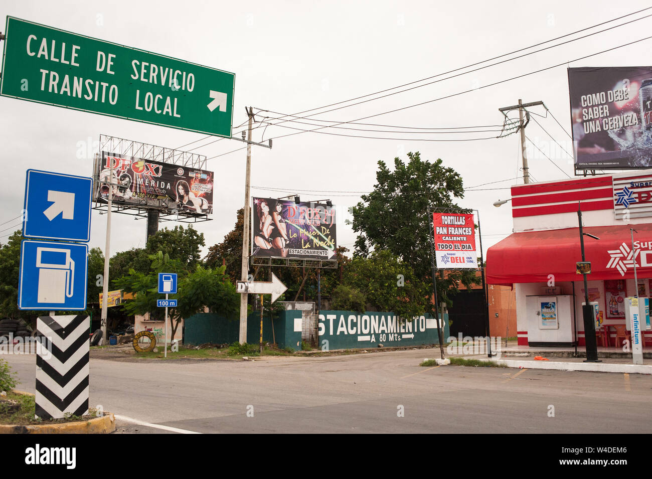 D'Fox Night Club advertisment. Yucatan. Mexico Stock Photo - Alamy