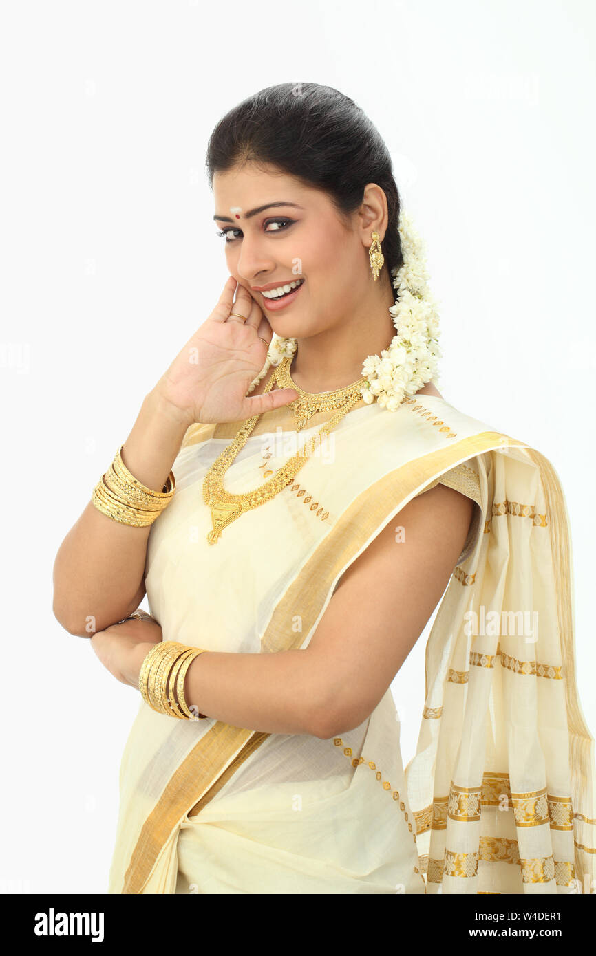 Portrait of a South Indian woman smiling Stock Photo - Alamy