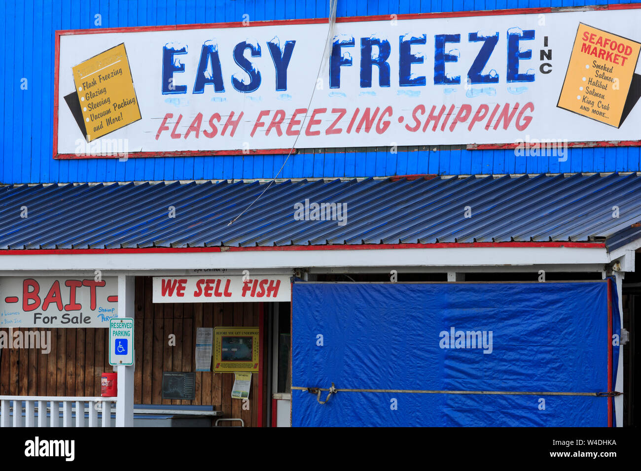 Fish store, Valdez, Prince William Sound, Alaska, USA Stock Photo Alamy