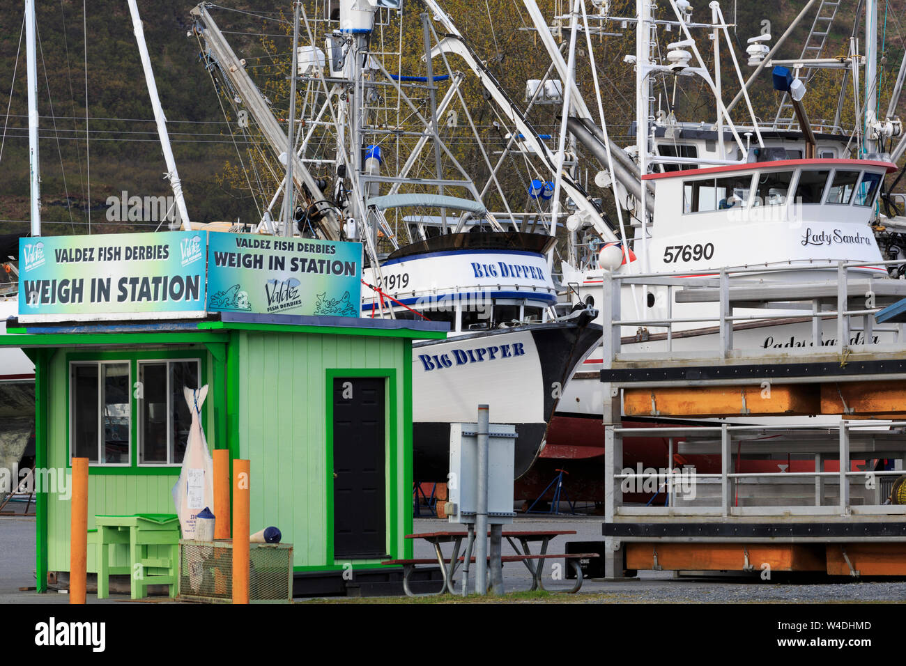Fish Weigh Station, Valdez, Prince William Sound, Alaska, USA Stock