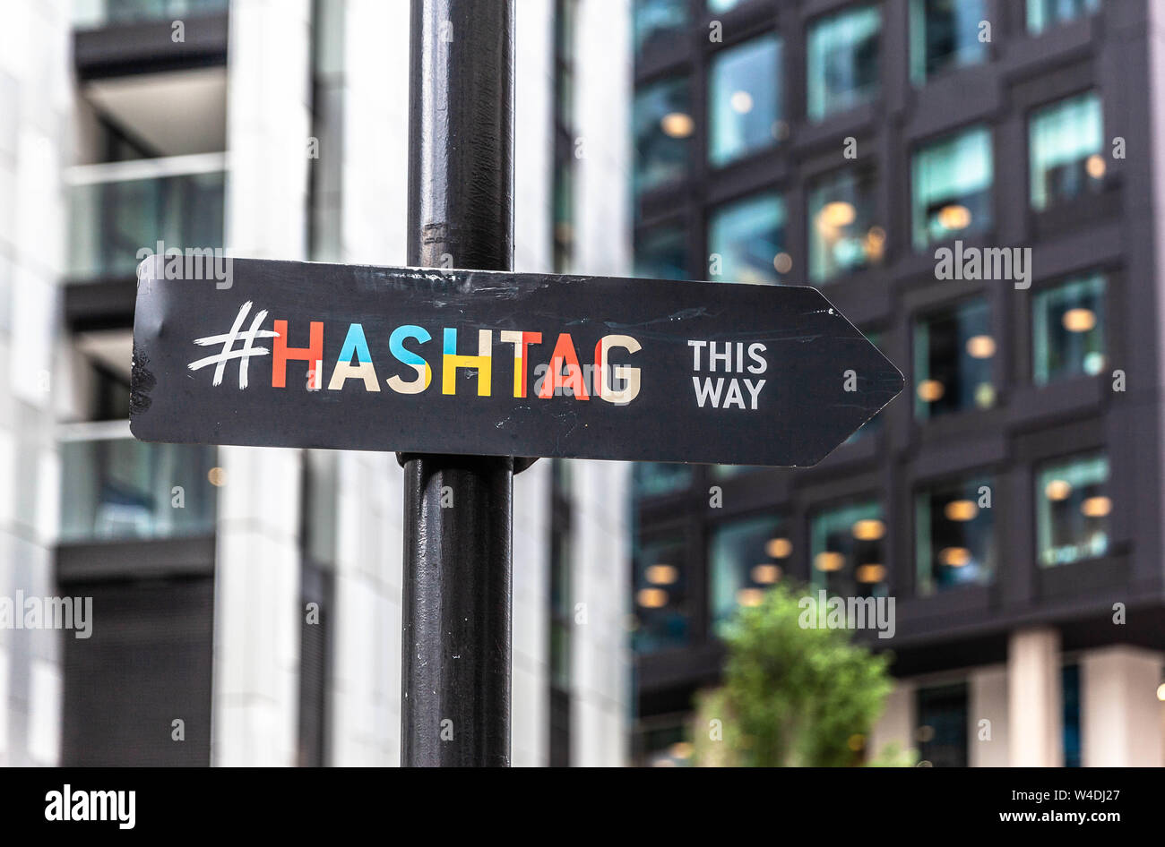  HASHTAG arrow sign, London, England, UK Stock Photo Alamy