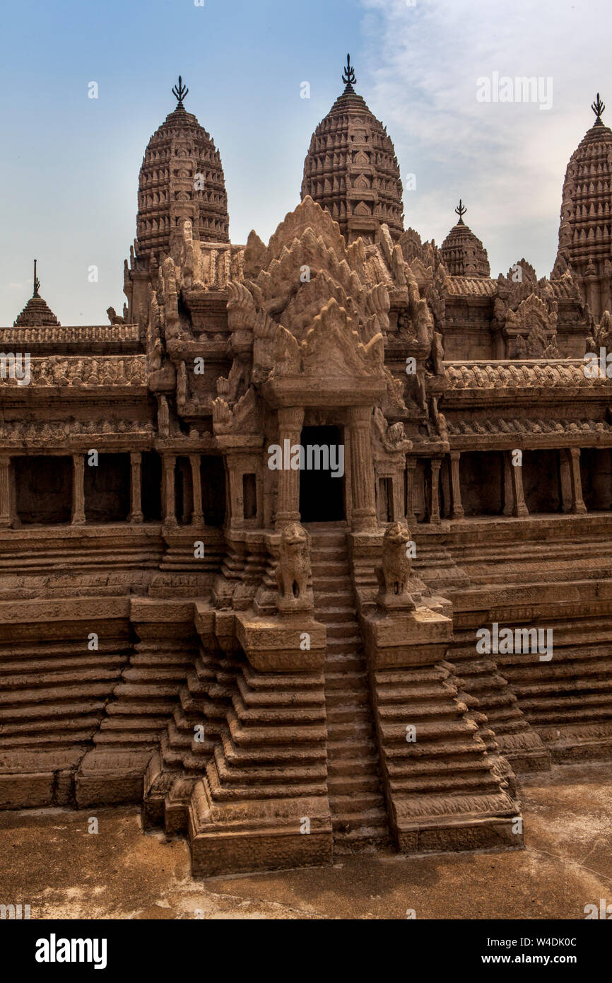 Replica of Angkor Wat on the grounds of the Grand Palace in Bangkok, Thailand. Stock Photo