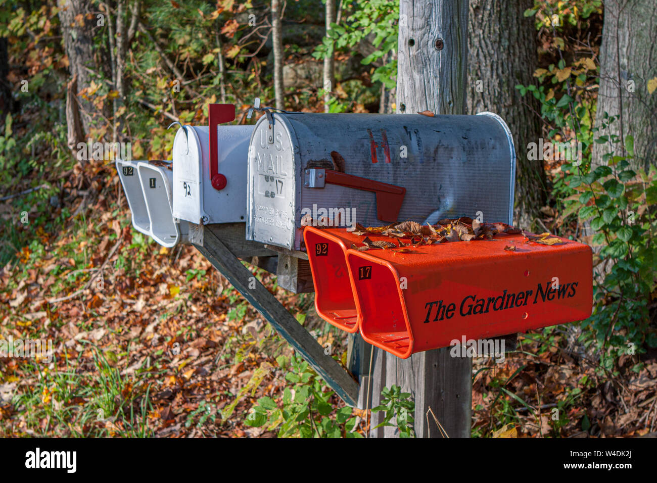 Rural mailboxes in Templeton, MA Stock Photo Alamy