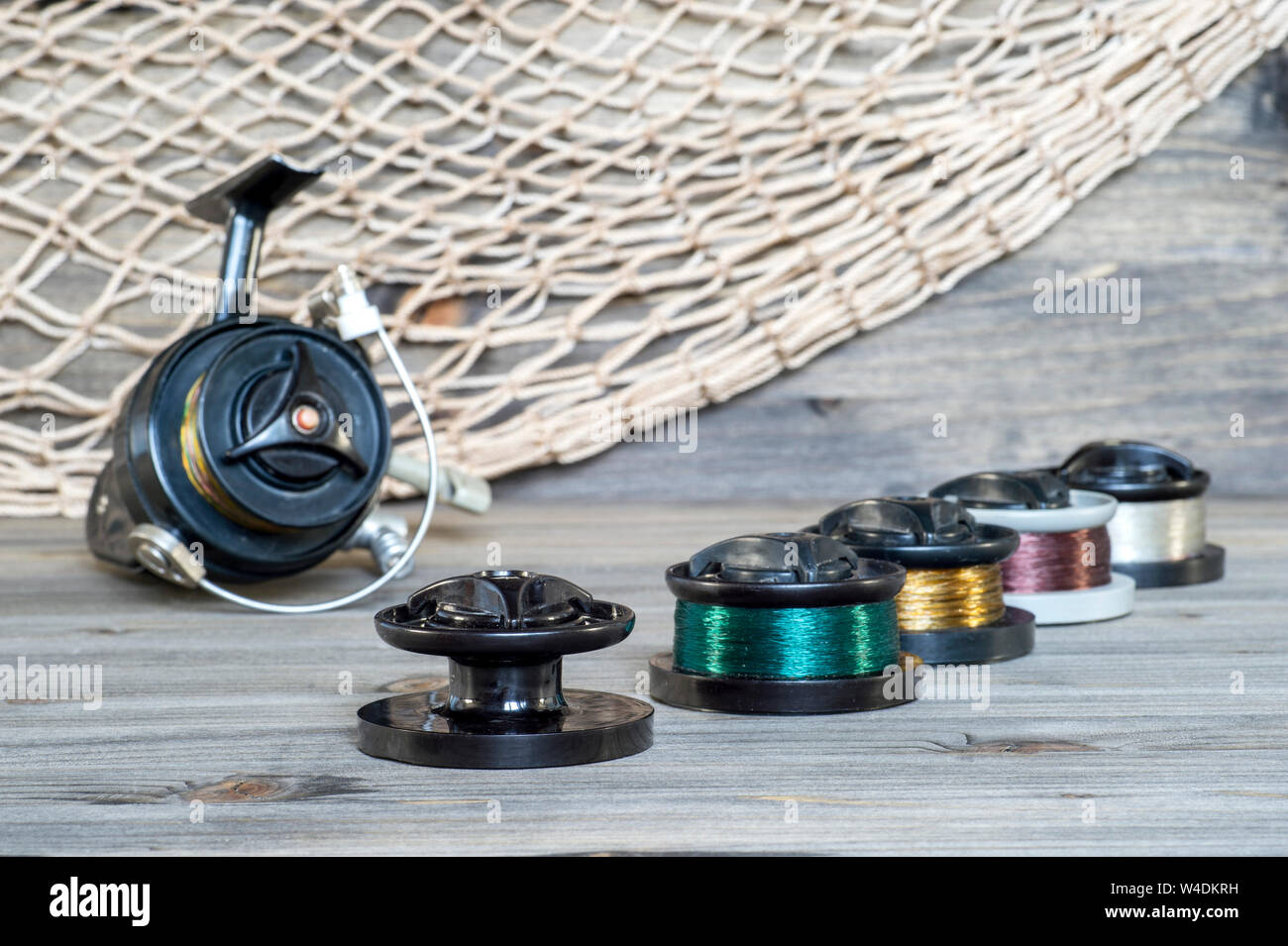 Wooden spinning spools hi-res stock photography and images - Alamy