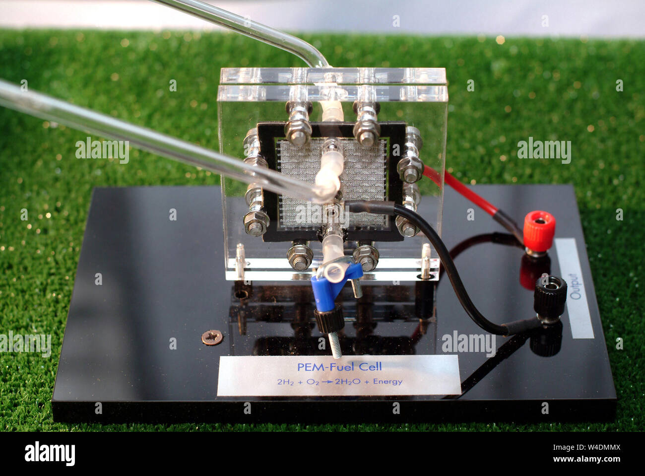 Experimentation in the laboratory for hydrogen production Stock Photo