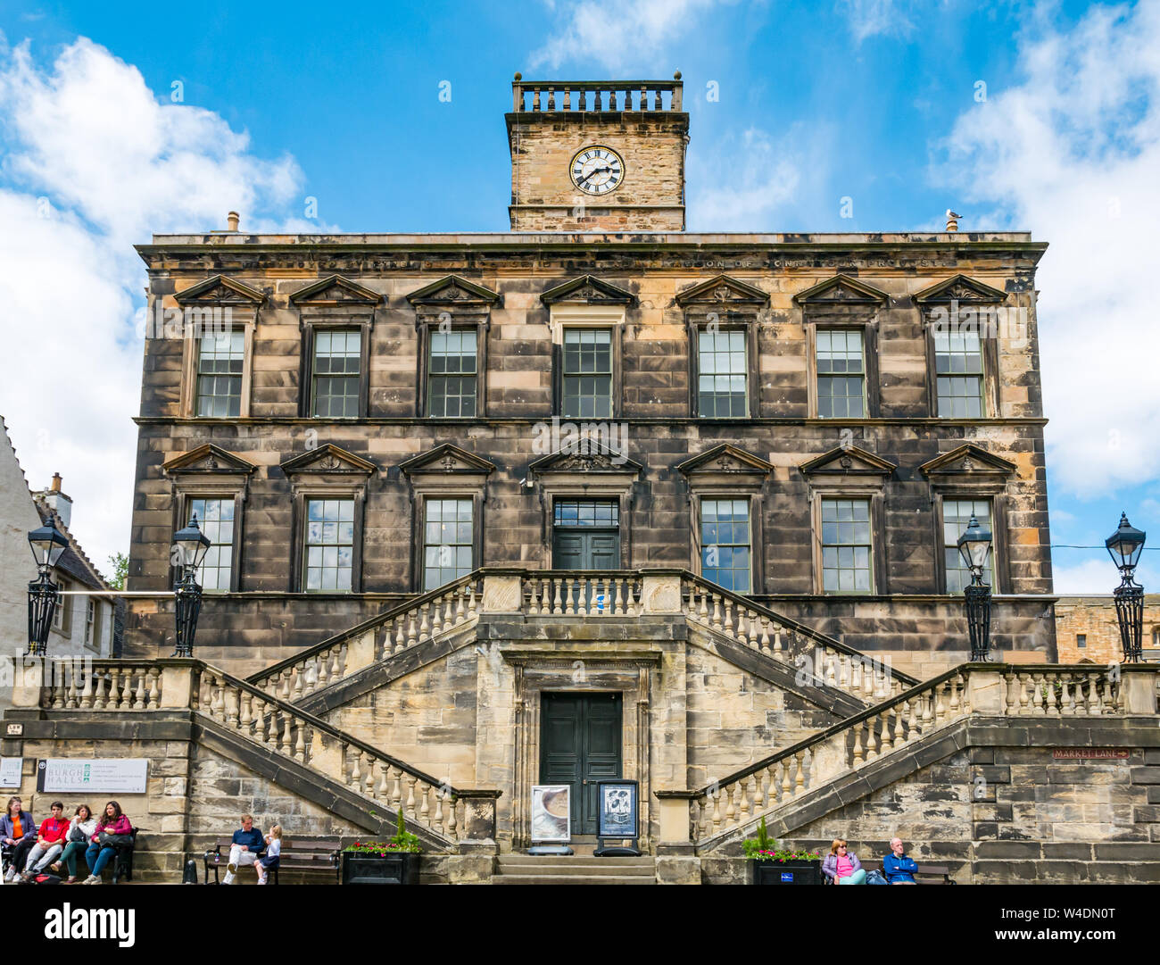 Historic Linlithgow Burgh Halls, or town hall, Kirkgate, Scotland, UK 