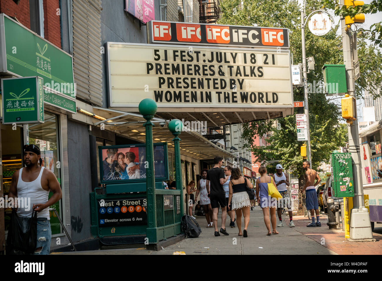 The IFC Theater in Greenwich Village in New York on Saturday, July 20, 2019. The theater is affiliated with the Independent Film Channel and shows movies outside the normal channels of distribution. (© Richard B. Levine) Stock Photo