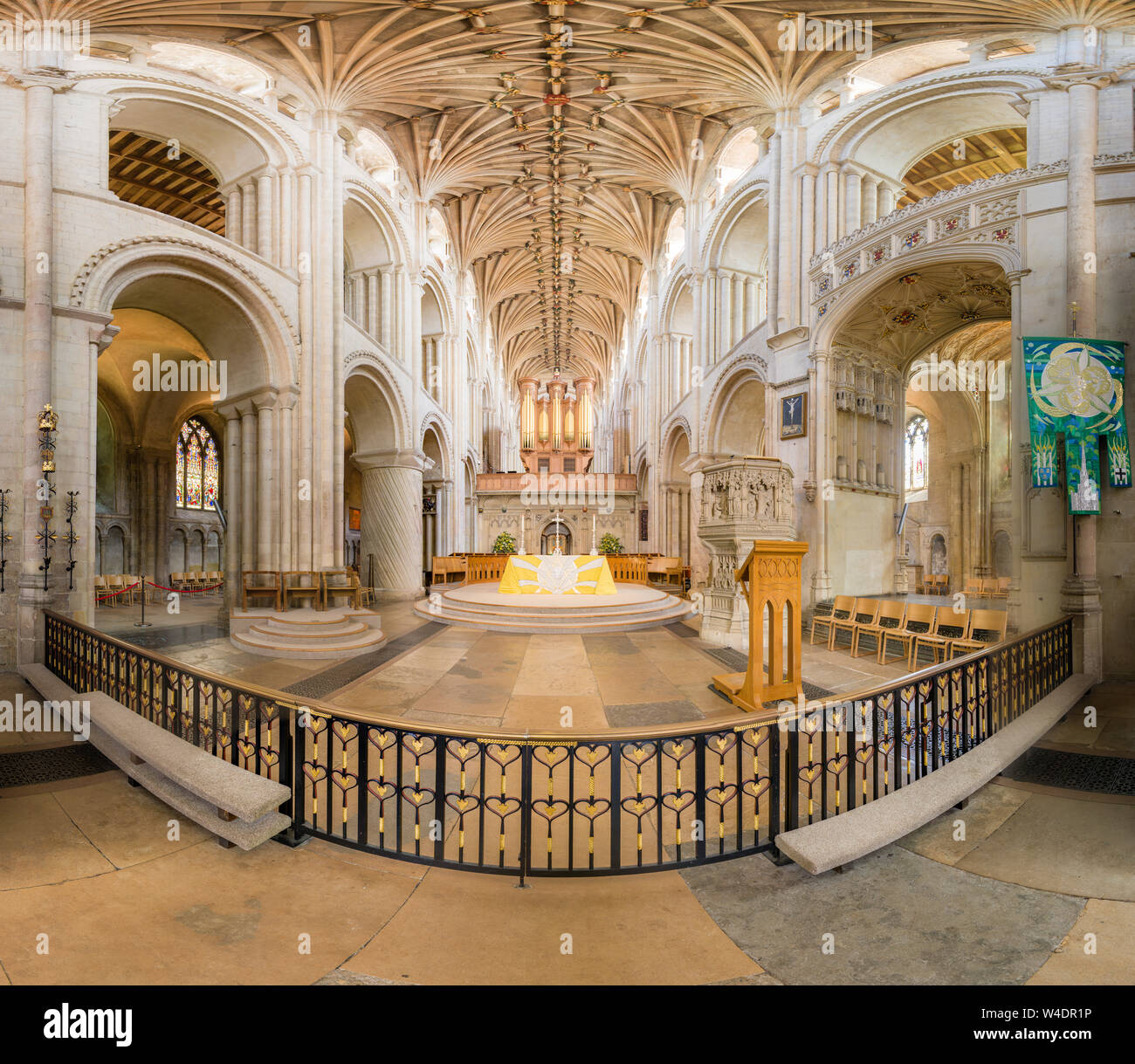 Altar in the nave at the Holy and Undivided Trinity cathedral at Norwich, England. Stock Photo