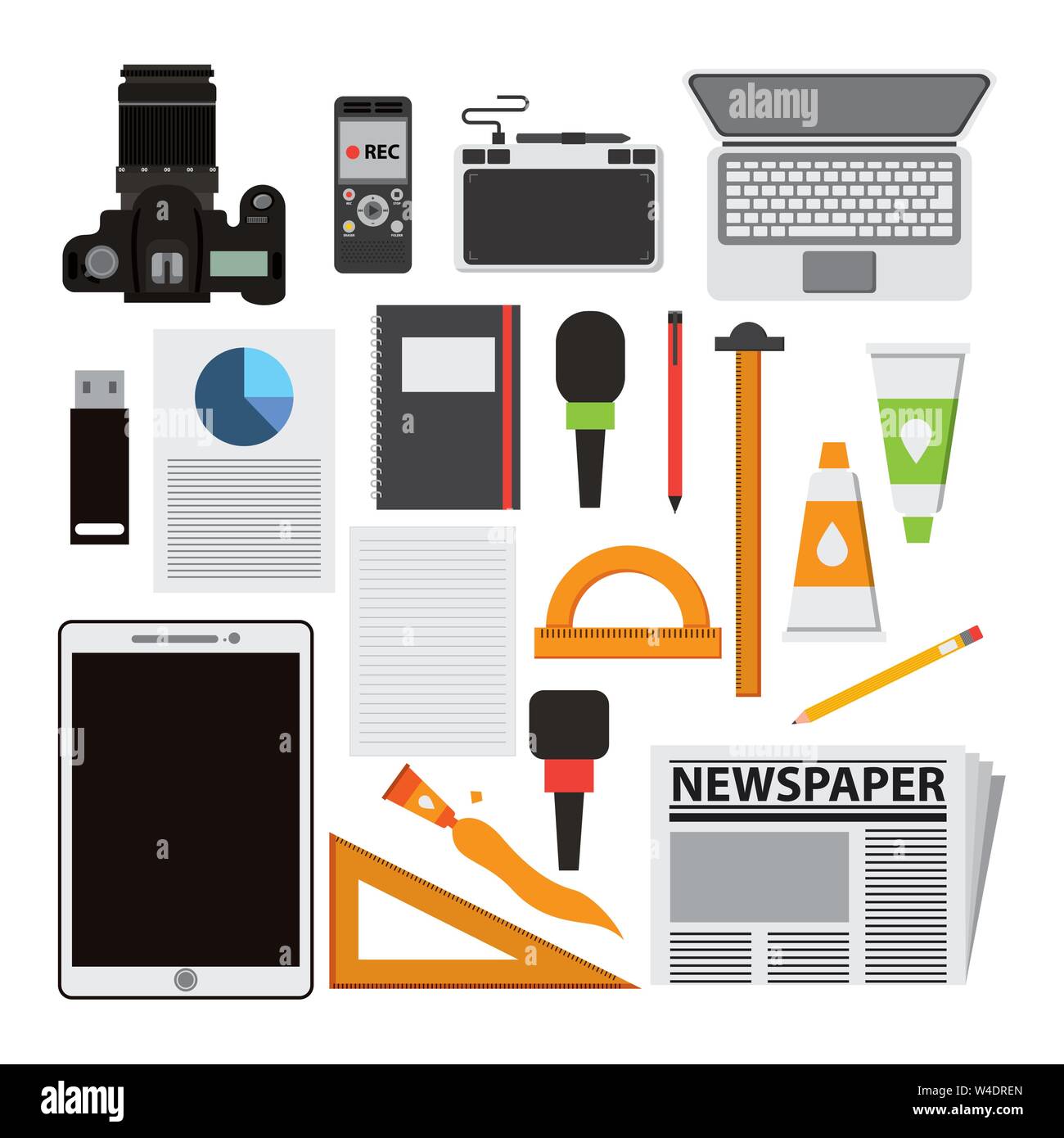 bundle of office set icons Stock Vector Image & Art - Alamy
