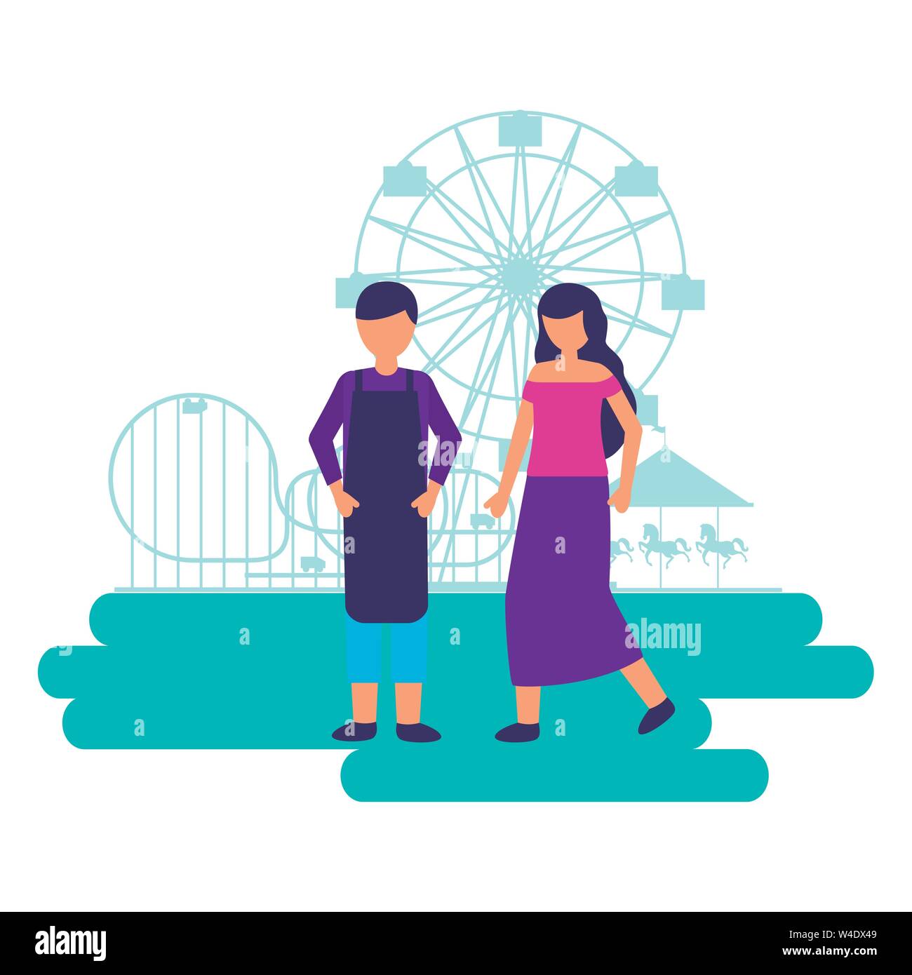 people festival fun fair event amusement park Stock Vector Image & Art ...