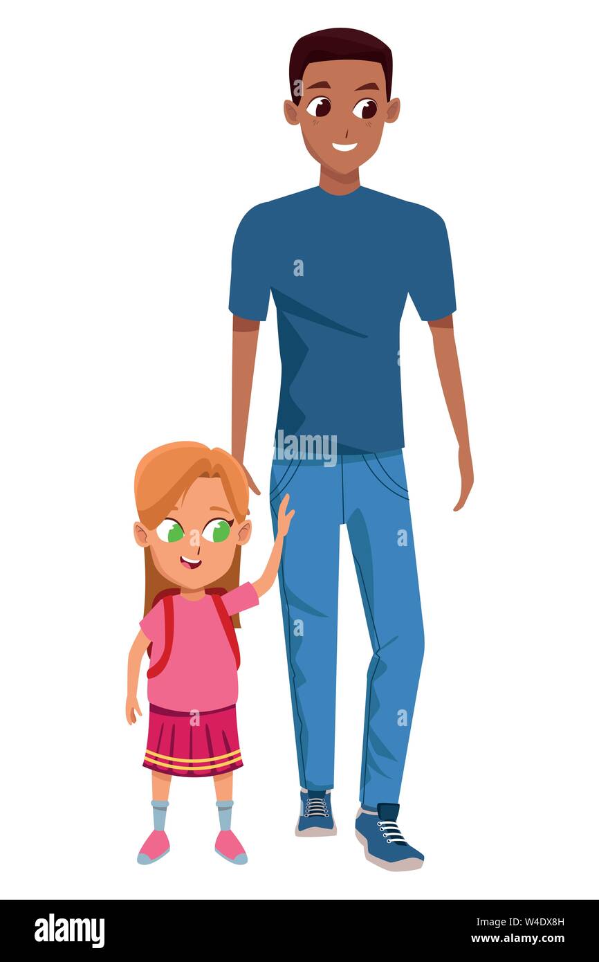 Single Father Vector Family single father with children Stock Vector Image & Art - Alamy