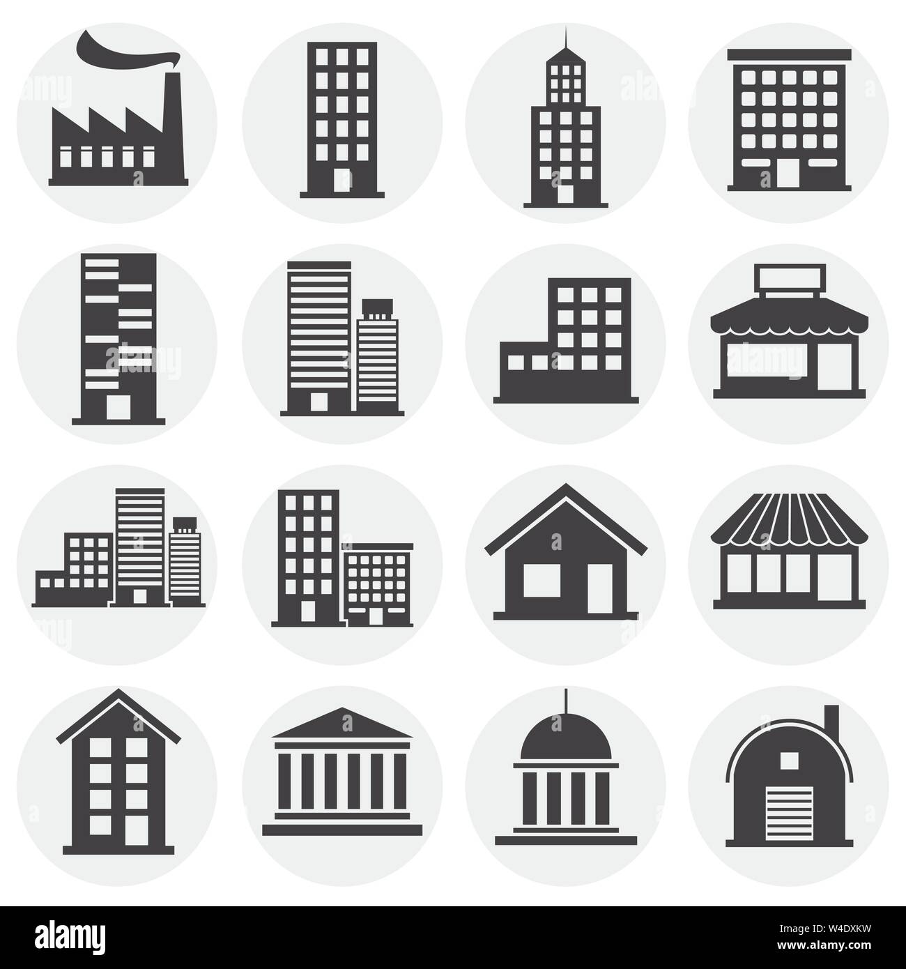 Real estate icons set on background for graphic and web design. Simple ...