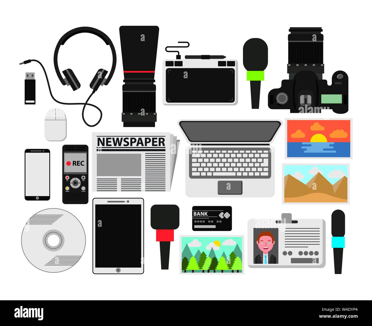 bundle of office set icons Stock Vector Image & Art - Alamy