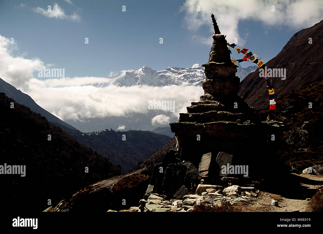 Buddhist stupa in Himalayas, Nepal Stock Photo - Alamy