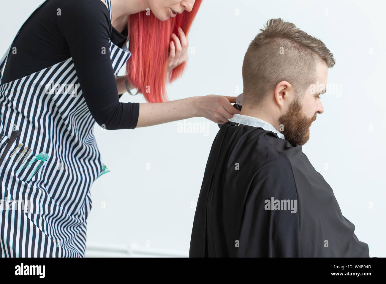 Hairdresser Stylist And Barber Shop Concept Young Woman
