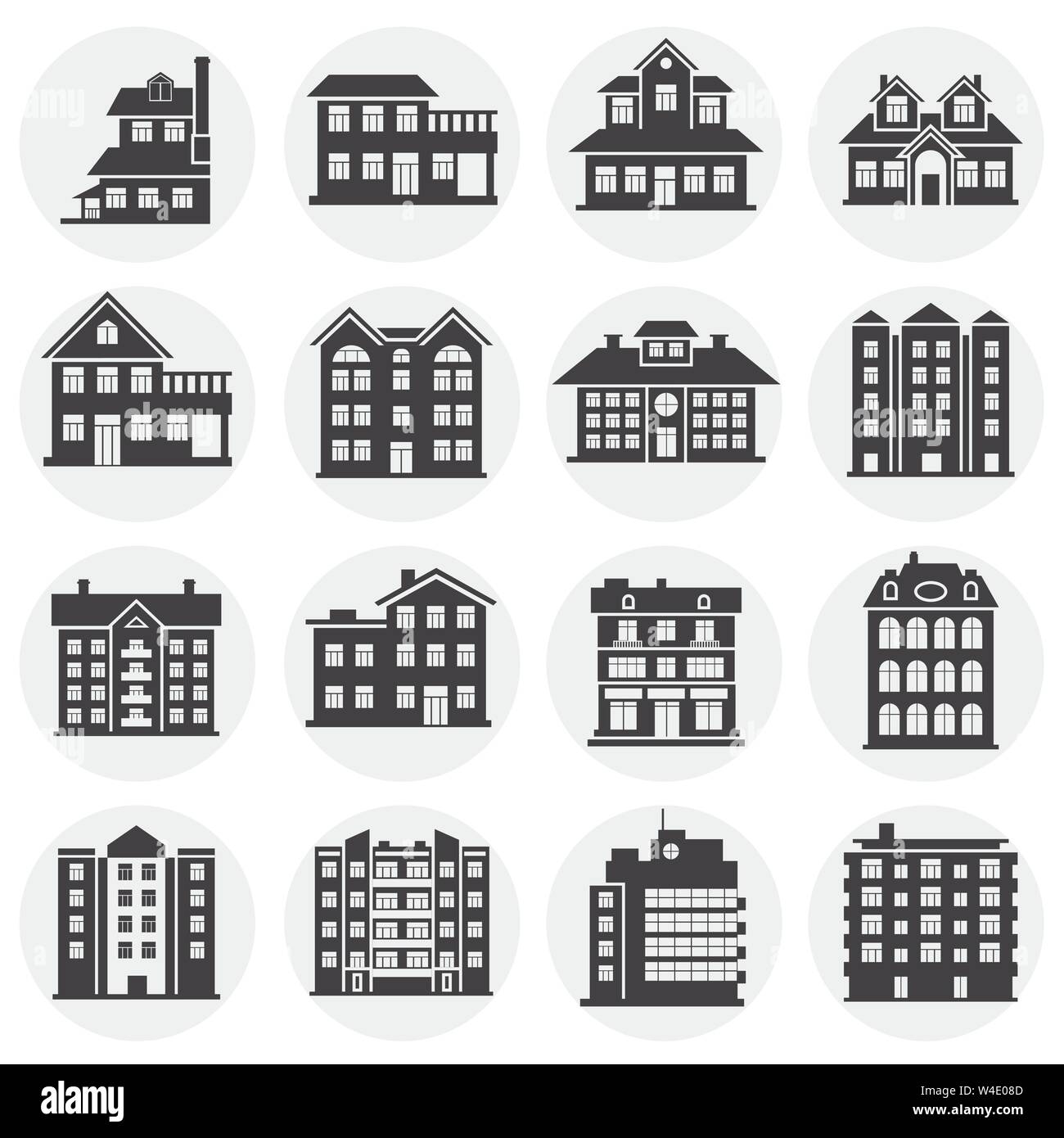 Real estate icons set on background for graphic and web design. Simple ...