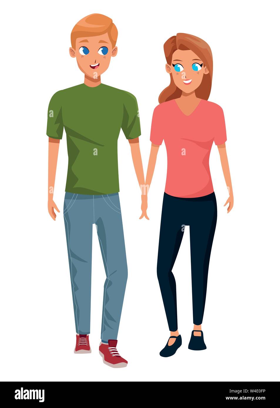 Young couple cartoon profile isolated Stock Vector Image & Art - Alamy