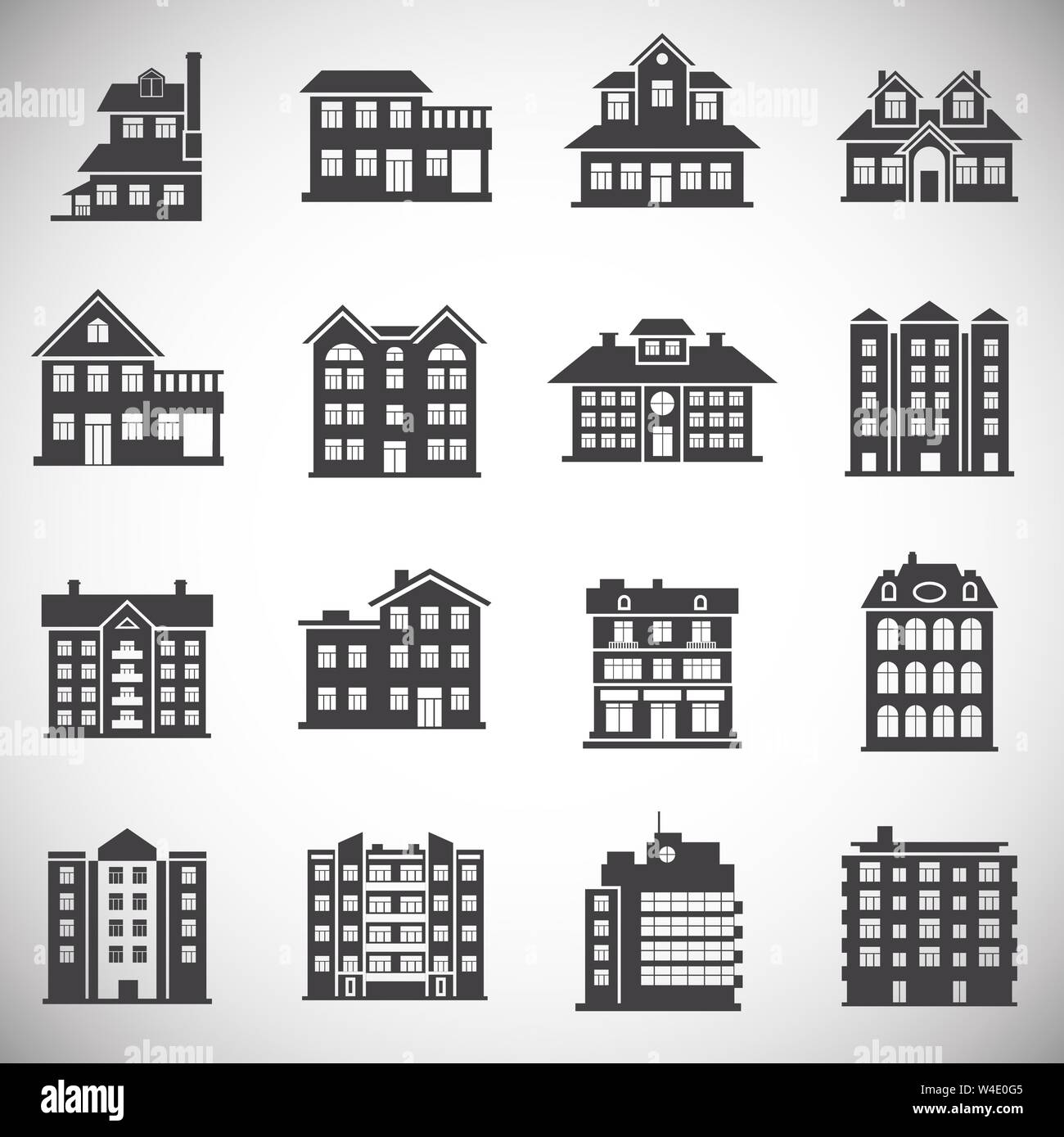 Real estate icons set on background for graphic and web design. Simple ...