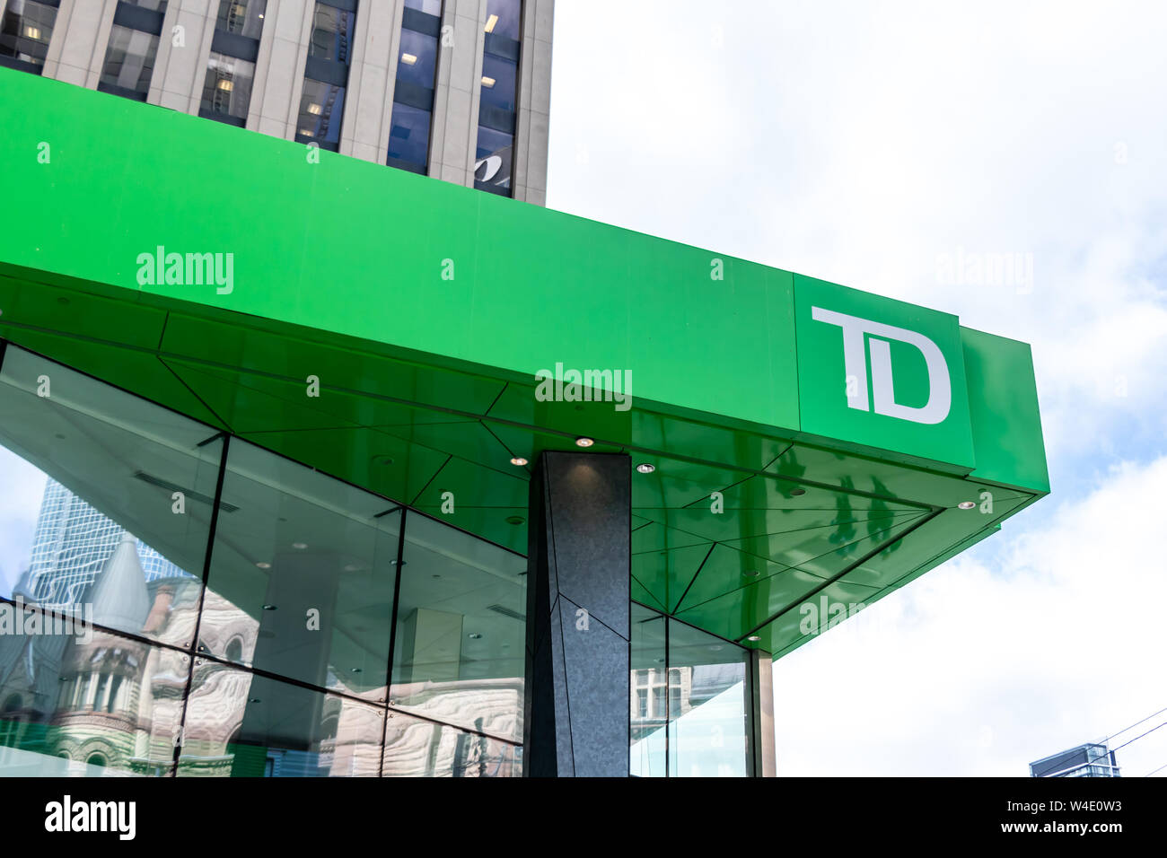 TD Branch in Toronto at the corner of Queen Street and Bay Street. Stock Photo