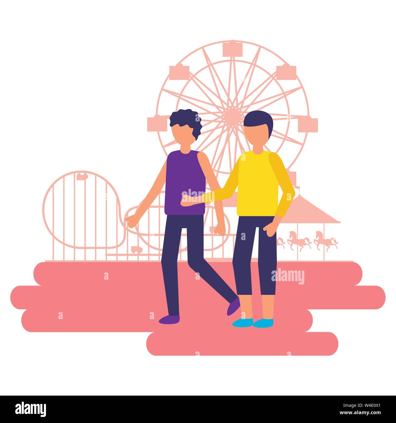 people festival fun fair event amusement park Stock Vector Image & Art ...