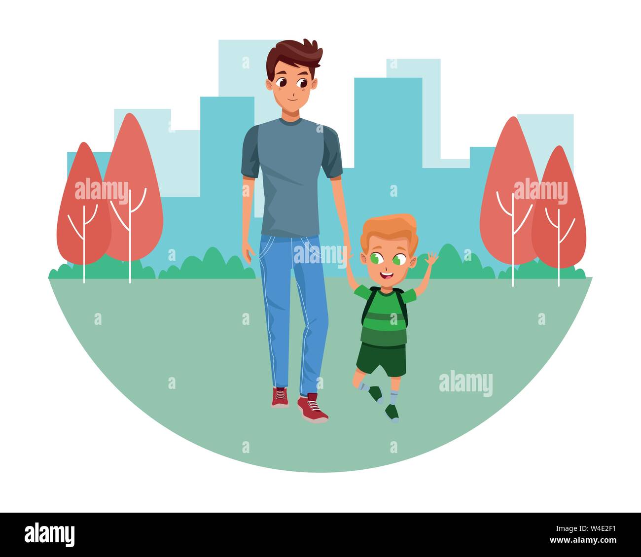 Single Father Vector Family single father with children Stock Vector Image & Art - Alamy