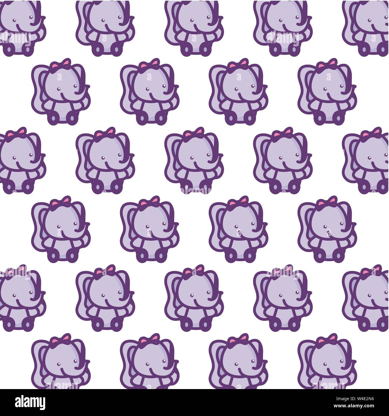 pattern of cute little elephants baby vector illustration design Stock ...