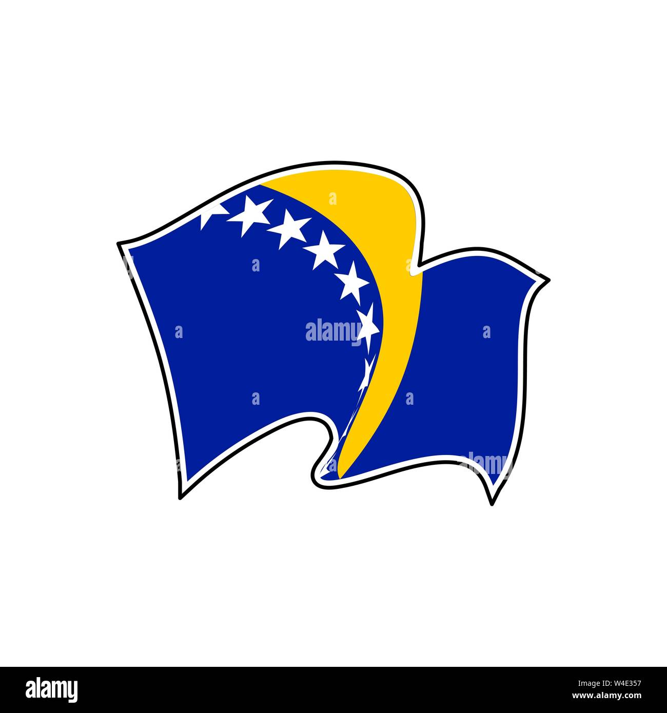 Bosnia and Herzegovina vector flag. Sarajevo Stock Vector
