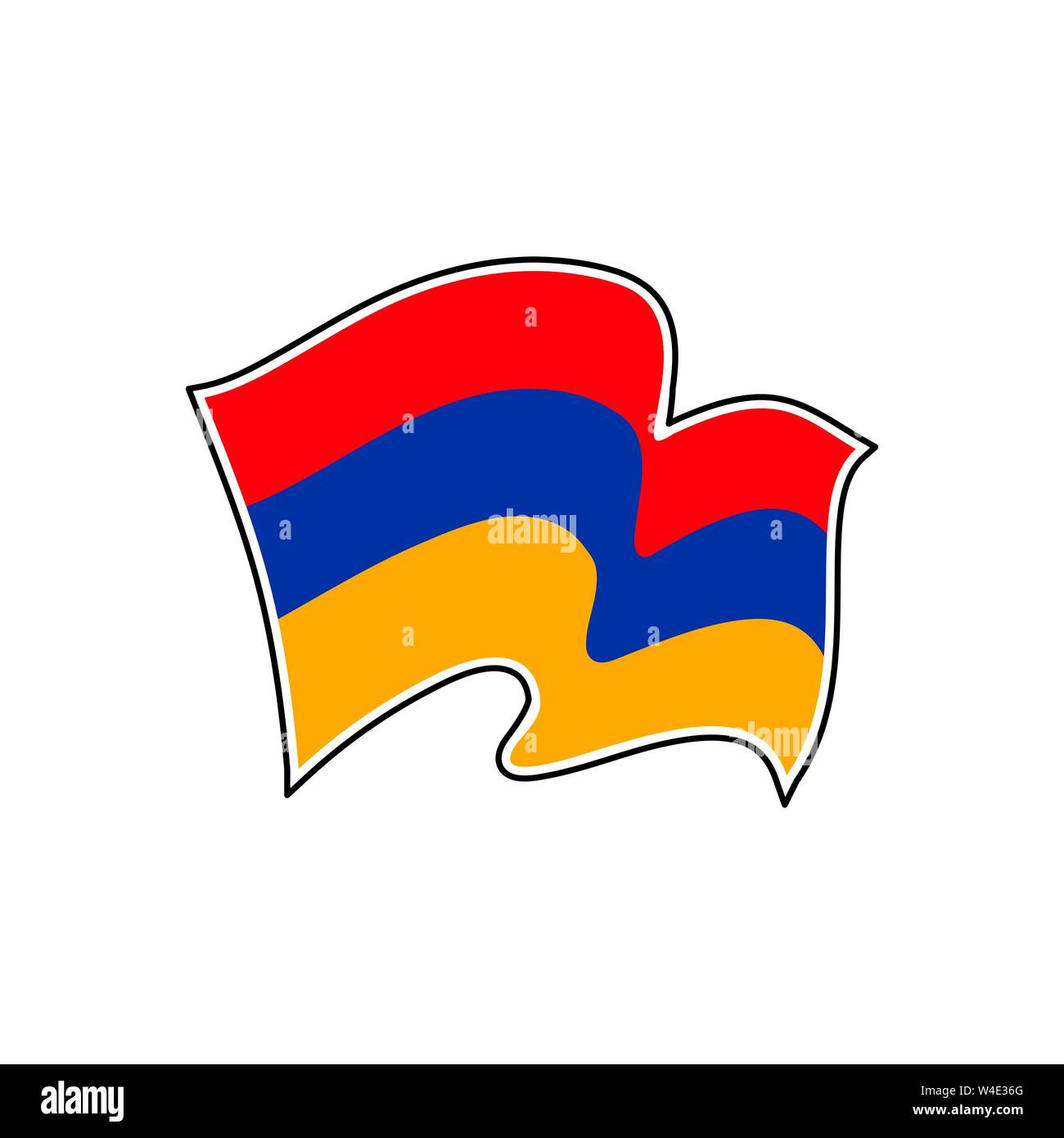 Vector flag of Armenia. Armenia vector flag. Yerevan Stock Vector