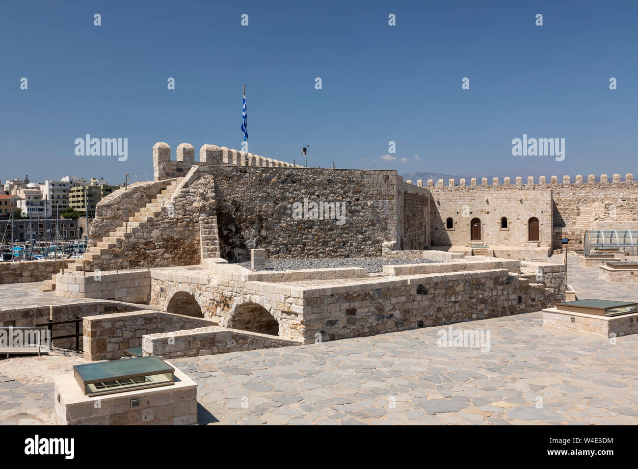 Inside The landmark Fortress of Koules in Heraklion, Crete, Greece Stock Photo