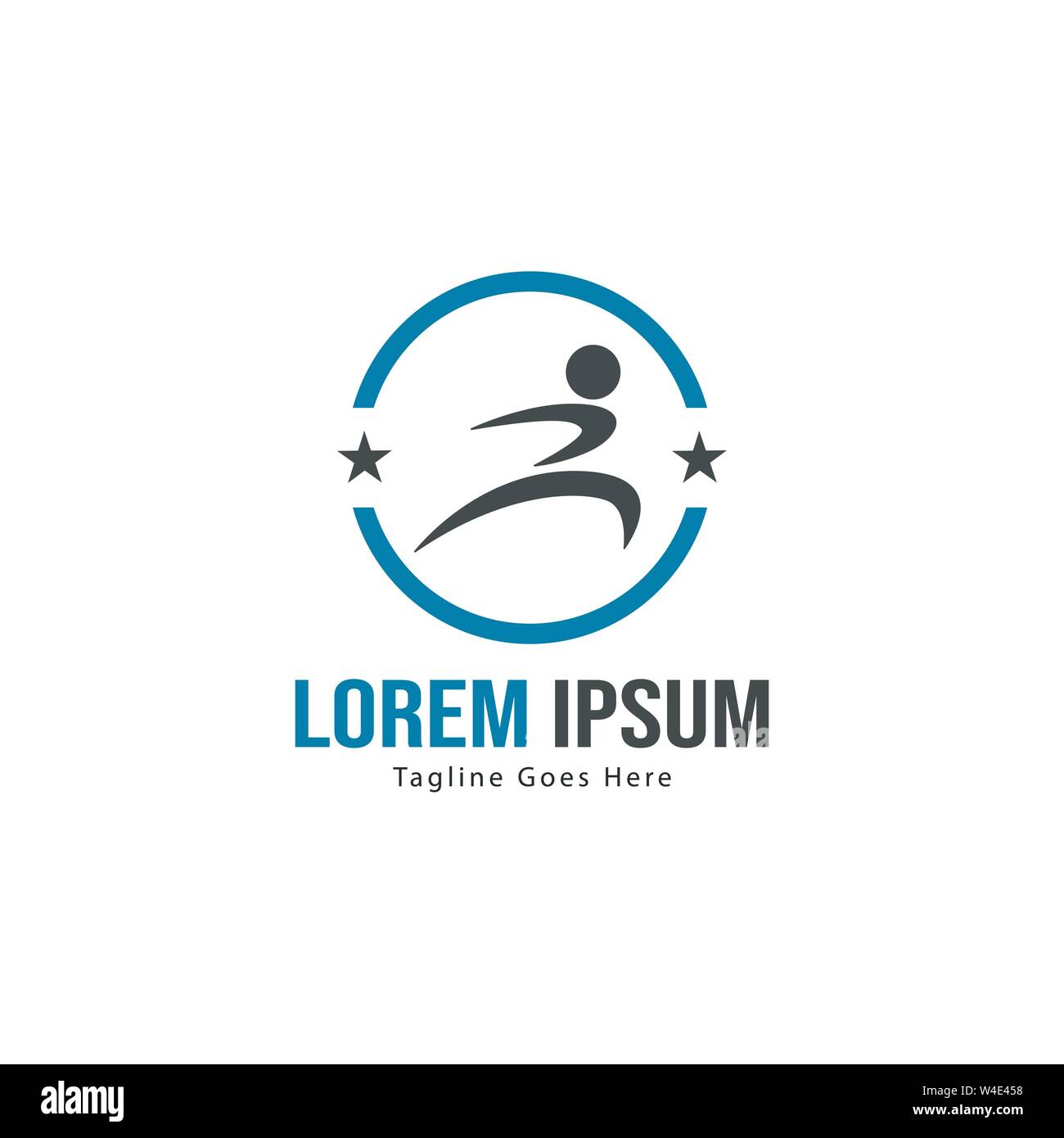 Athletic logo template design. Minimalist Athletic logo with modern