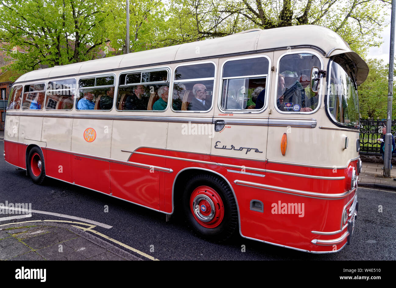 Vintage bus event in Winchester, Hampshire, United Kingdom. Photo taken ...