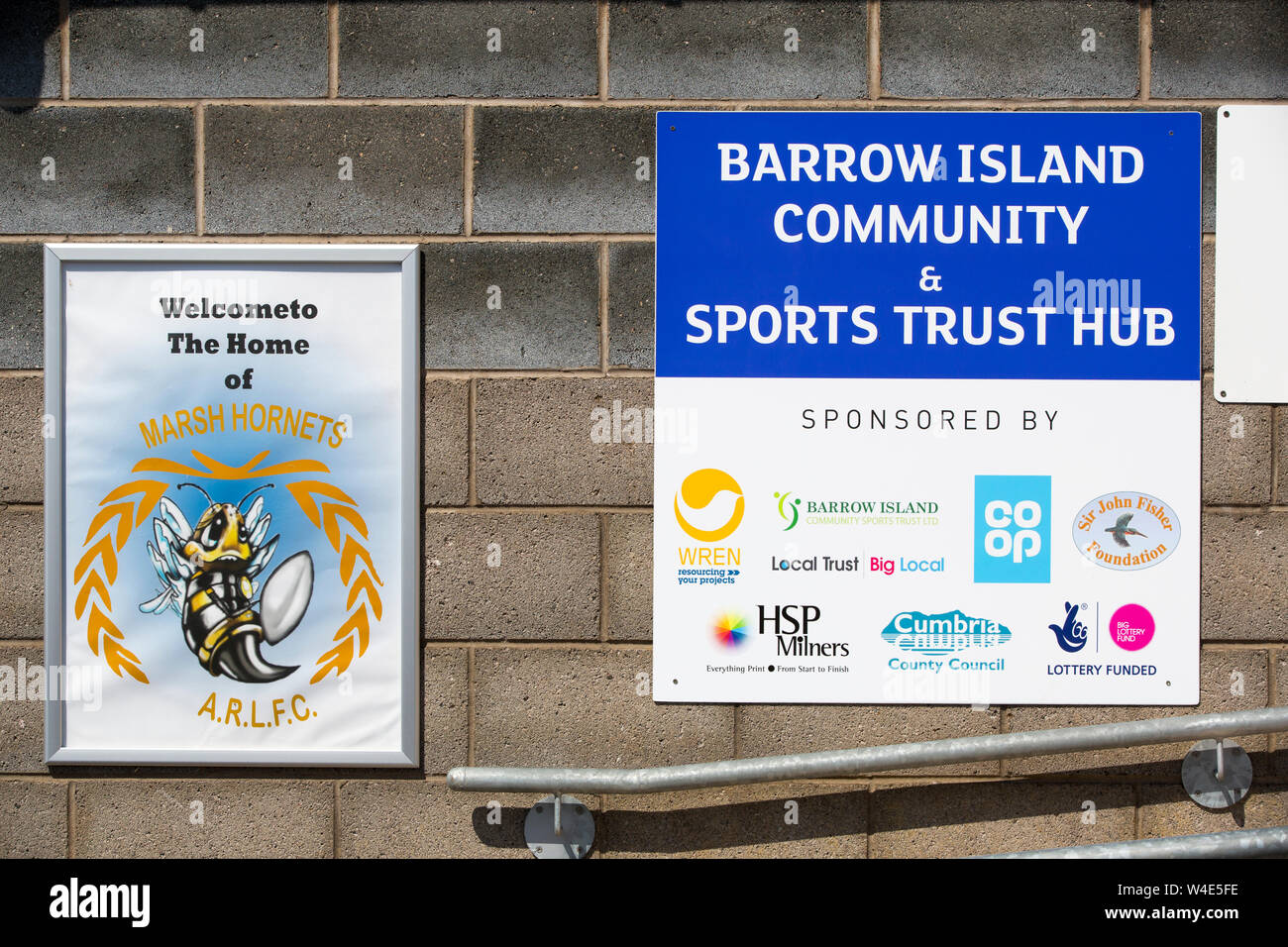 A lottery funded sports facility on Barrow Island, Barrow in Furness, Cumbria, UK. Stock Photo