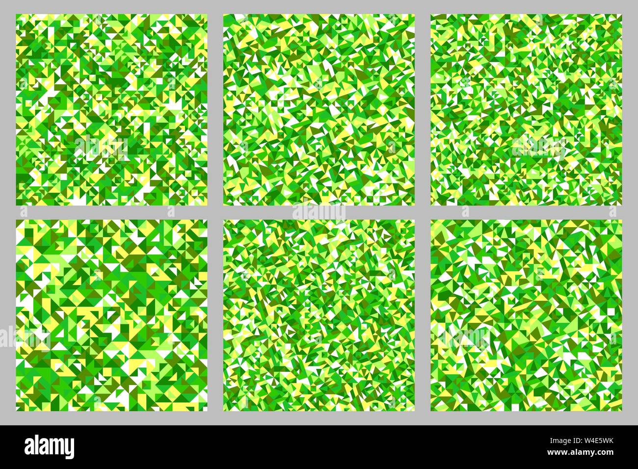 Seamless geometrical triangular mosaic pattern background set ...