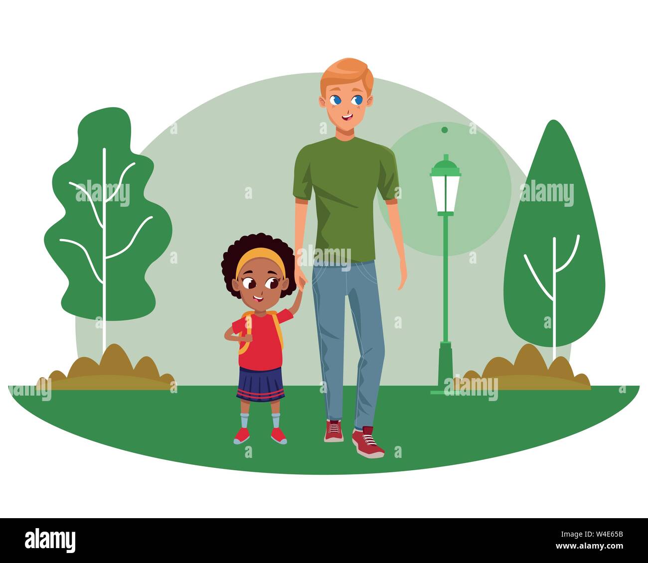 Single Father Vector Family single father with children Stock Vector Image & Art - Alamy
