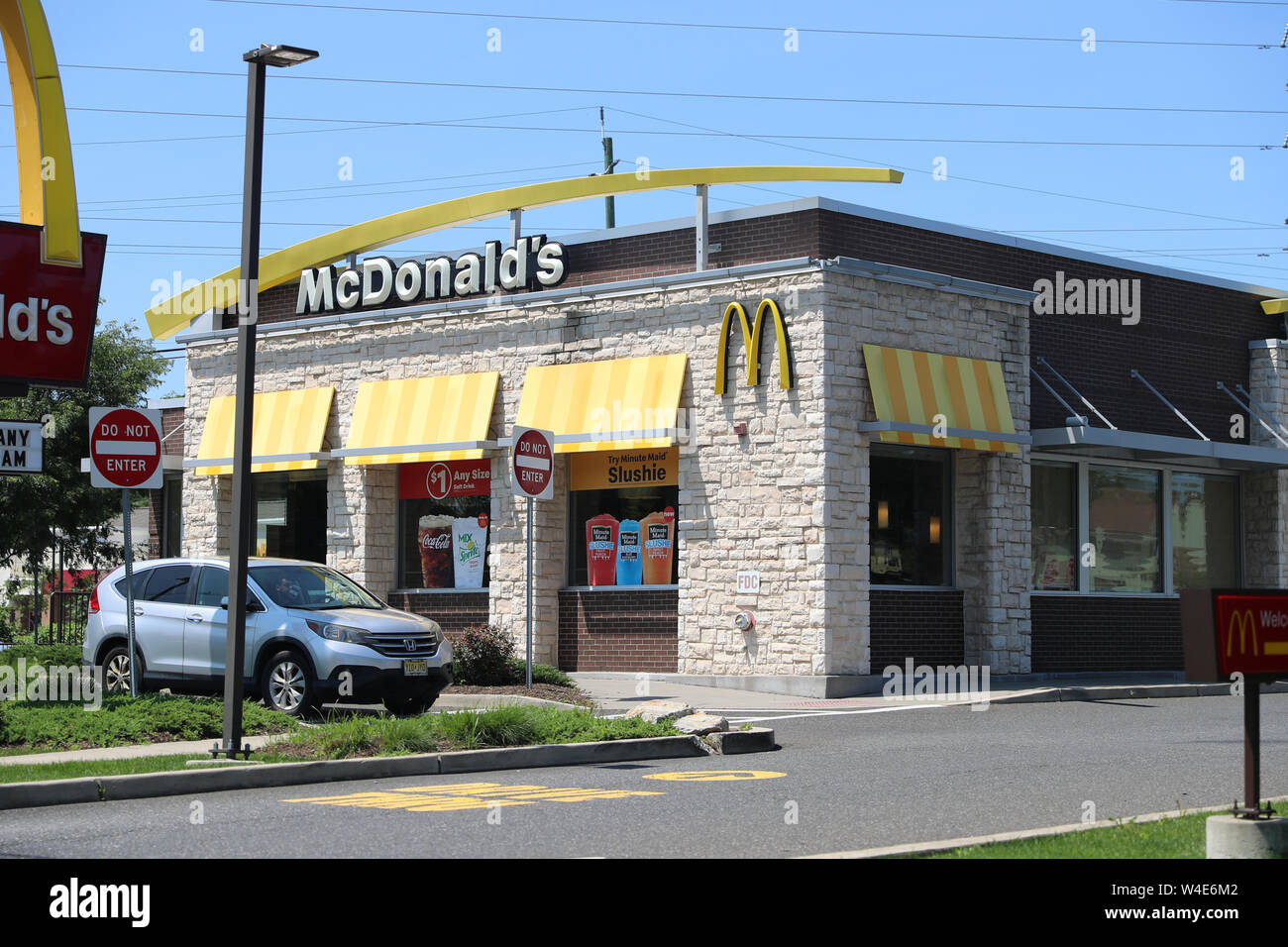 Princeton New Jersey - June 23, 2019: McDonald's fast food restaurant with  drive through and 24 hours service. - Image Stock Photo - Alamy