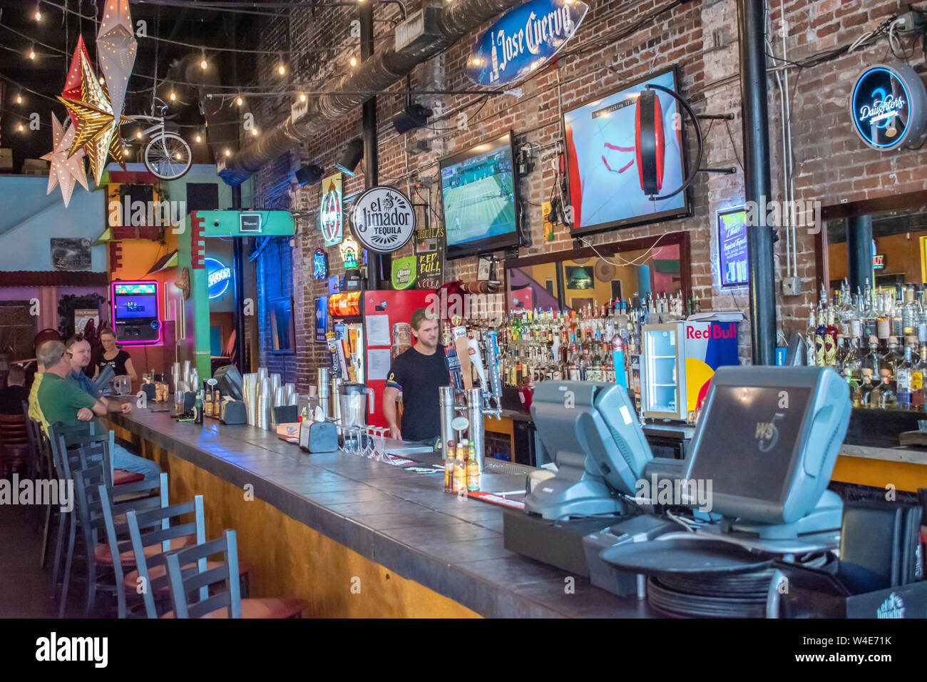 Tampa Bay, Florida. July 12, 2019 Inside of The Rooster Bar at Tequila