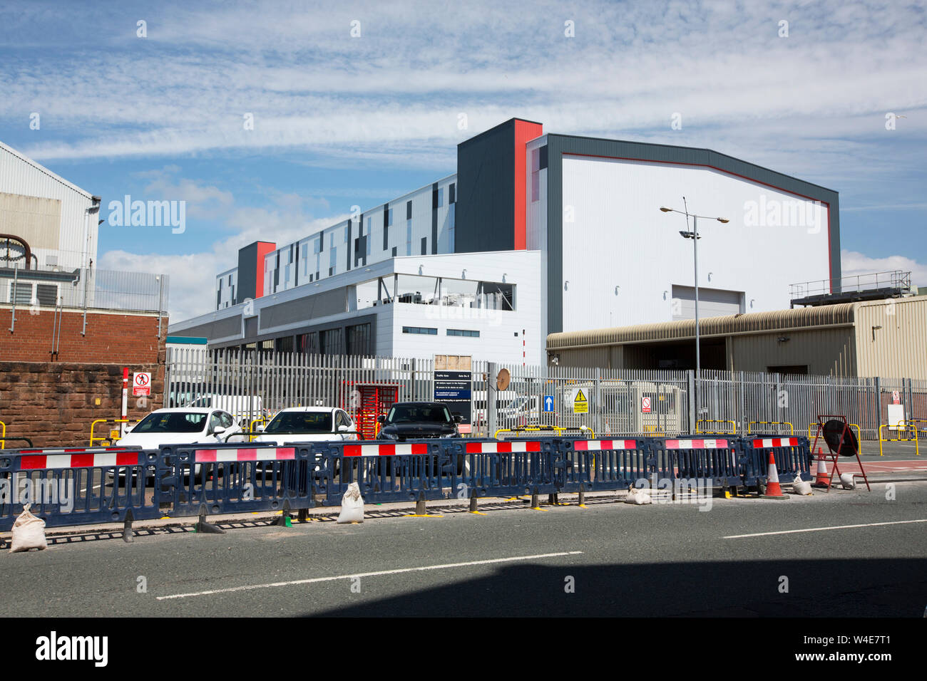 BAE Systems factory buildings in Barrow in Furness Cumbria UK