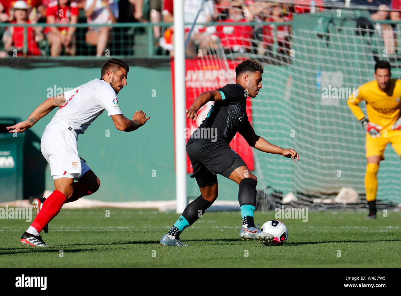 Fenway Park, Boston, USA. 21st July, 2019. Liverpool FC midfielder Alex