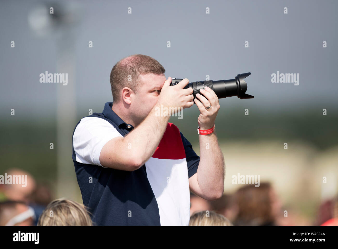 Photographer at the 2019 RIAT air show, Fairford, Gloucestershire,uk Stock Photo