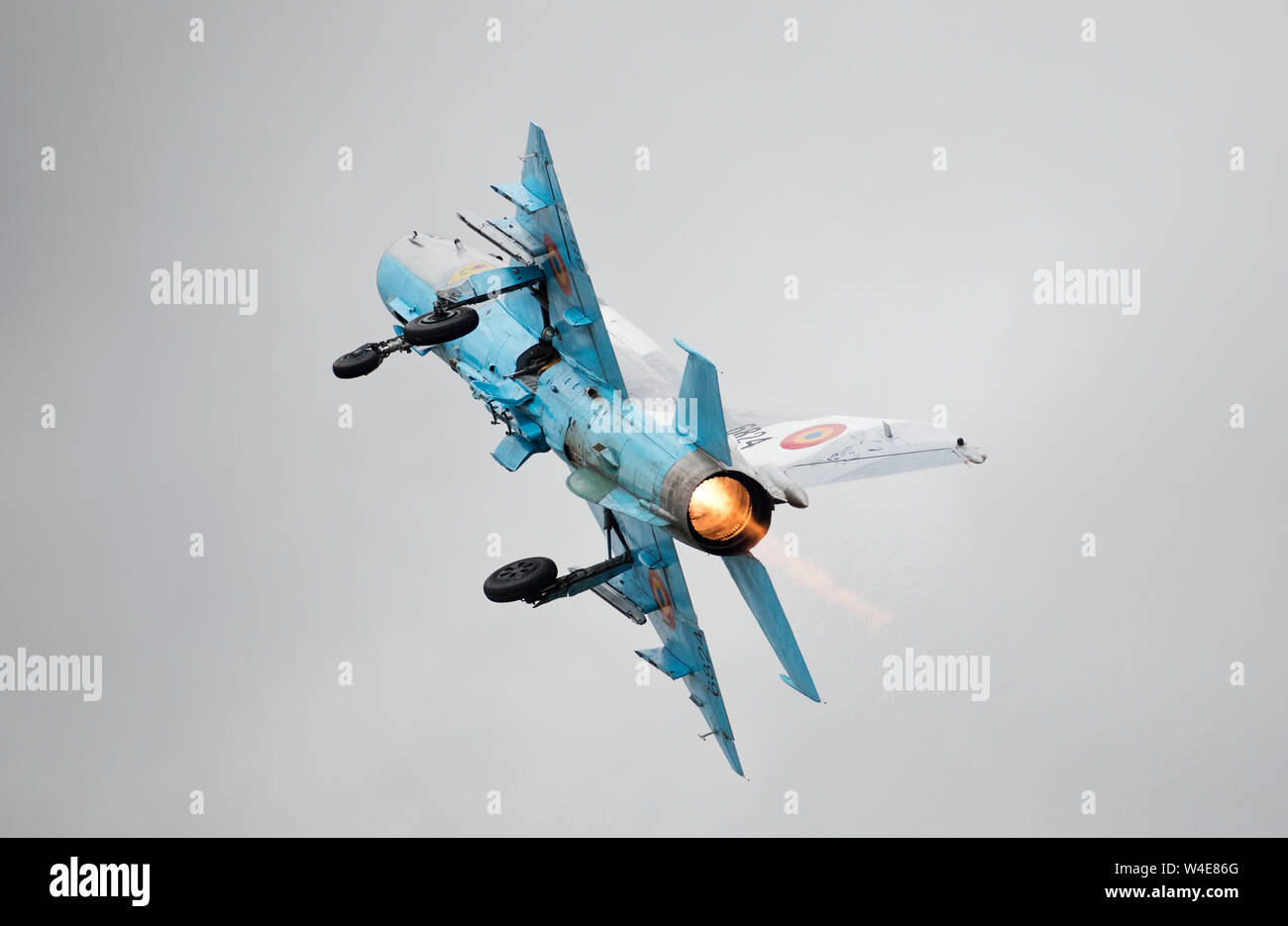 MIG-21 Lanser of the Romanian Air Force displaying at RIAT 2019 Stock Photo