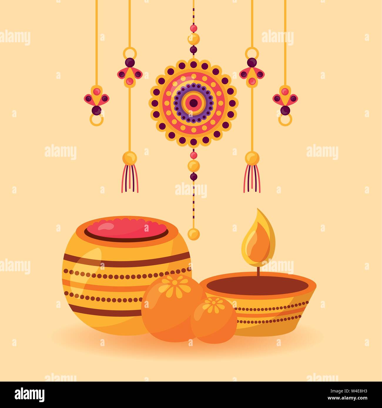 Happy Raksha Bandhan Celebration Stock Vector Art Illustration