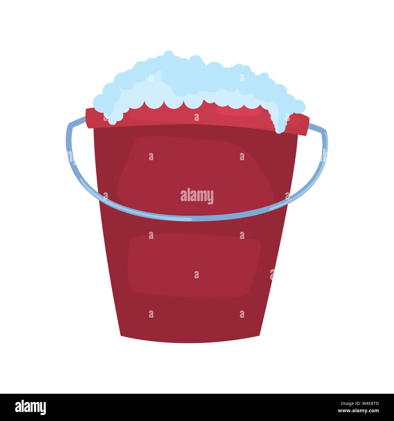 bucket bubbles cleaning supply on white background vector illustration