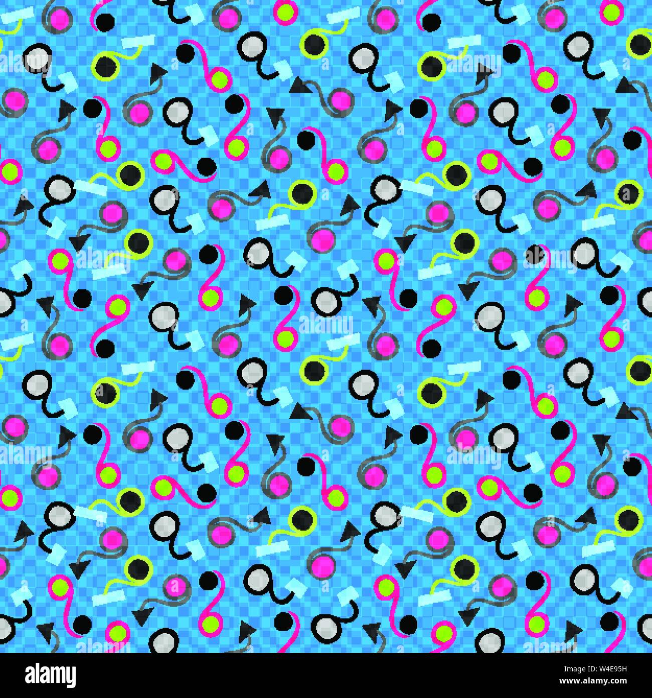 Beautiful small colored circles on a blue background abstract geometric pattern Stock Vector